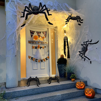 CH HAICHENG 5 Pcs Halloween Spiders Decorations, Realistic Spiders Halloween Decor Indoor Outdoor