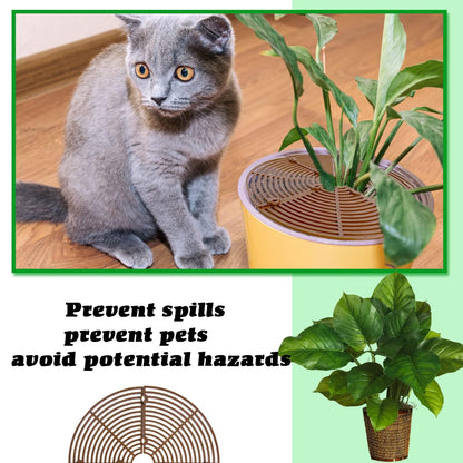Srmayyi 11.8 Inch Plant Pot Grid,6 Pack Plant Pot Soil Covers Protectors with 48 Stakes,Cat Pet Digging Stopper for Indoor Outdoor