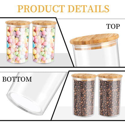42oz Acrylic Bath Salt Jar with Wooden Scoop Flour Containers with Lids Airtight Epsome Salt Bath for Bathroom Kitchen（Hold 42 Ounces of Bath Salt）