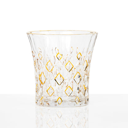 The 7th Beryl Whiskey Glasses Set of 2, Old Fashioned Glasses, Premium Lead-Free Crystal Bourbon & Scotch Rocks Glasses with 24K Gold Accents, Luxury Cocktail Glass Gift Set for Men, Husband, Dad