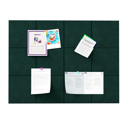 Baysola Felt Bulletin Board Panels 48 x 36 Inch Self Adhesive Wall Tiles Cork Board Alternative for Office Classroom Photos Notes 12 Pack