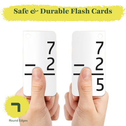 Star Right Subtraction Flashcards with 2 Metal Binder Rings - 169 Self Checking Flashcards - for Ages 6 and Up