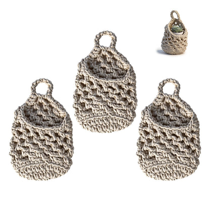 DHSUN Plant Hanger Indoor, Macrame Plant Hanger for Small Potted Plants Succulents, Fits Up to 2.6 Inch Flower Pot(Ivory, 3 Pack)