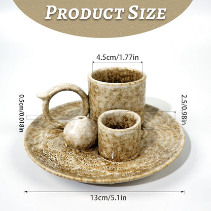 Tnstbiee 4.1-Inch 5-in-1 Ceramic Smudge Bowl-Versatile Incense Stick Holder and Smudging Dish for Palo Santo and Sage–Ideal for Zen Altar, Meditation,Yoga, and Aromatherapy–Easy to Clean Brown Design