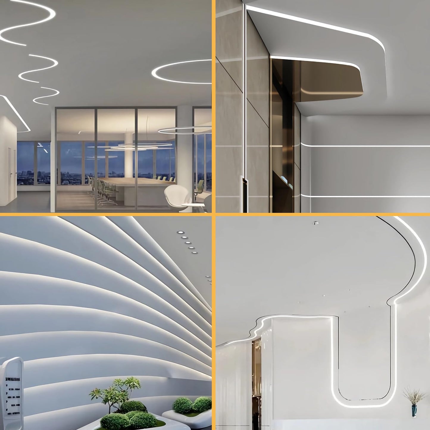 LoAlumll 16.4Ft/5M Silicone LED Channel System, Flexible Neon Rope Light Tube for 5-10mm LED Strips, Wear Free Recessed Milky White Cover Diffuser, DIY for Cabinet Decor (12 * 10mm, No LED Strip)