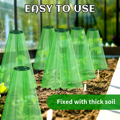 Webuys Garden Cloches for Plants, 20 Pack Garden Cloche with Rotary Vent, Reusable Bell Plant Covers, Plant Cloche Protectors from Animals Snails Birds Chickens, 7.9" H X 6.7" D (Green)
