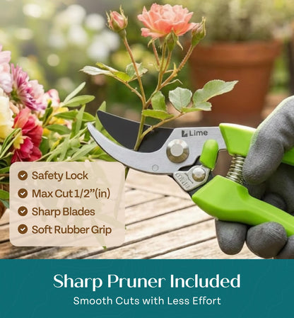 Heavy Duty Gardening Tools - Gardening Gifts for Women, Men, Mom, Dad - Durable, Ergonomic Garden Tools Set (Floral)