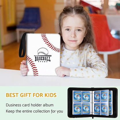 Baseball Card Binder Holder 480 Pockets with 60 Removable Sleeves, Portable Sports Trading Cards Binder Album Collector Organizer Protectors with Zipper,Waterproof