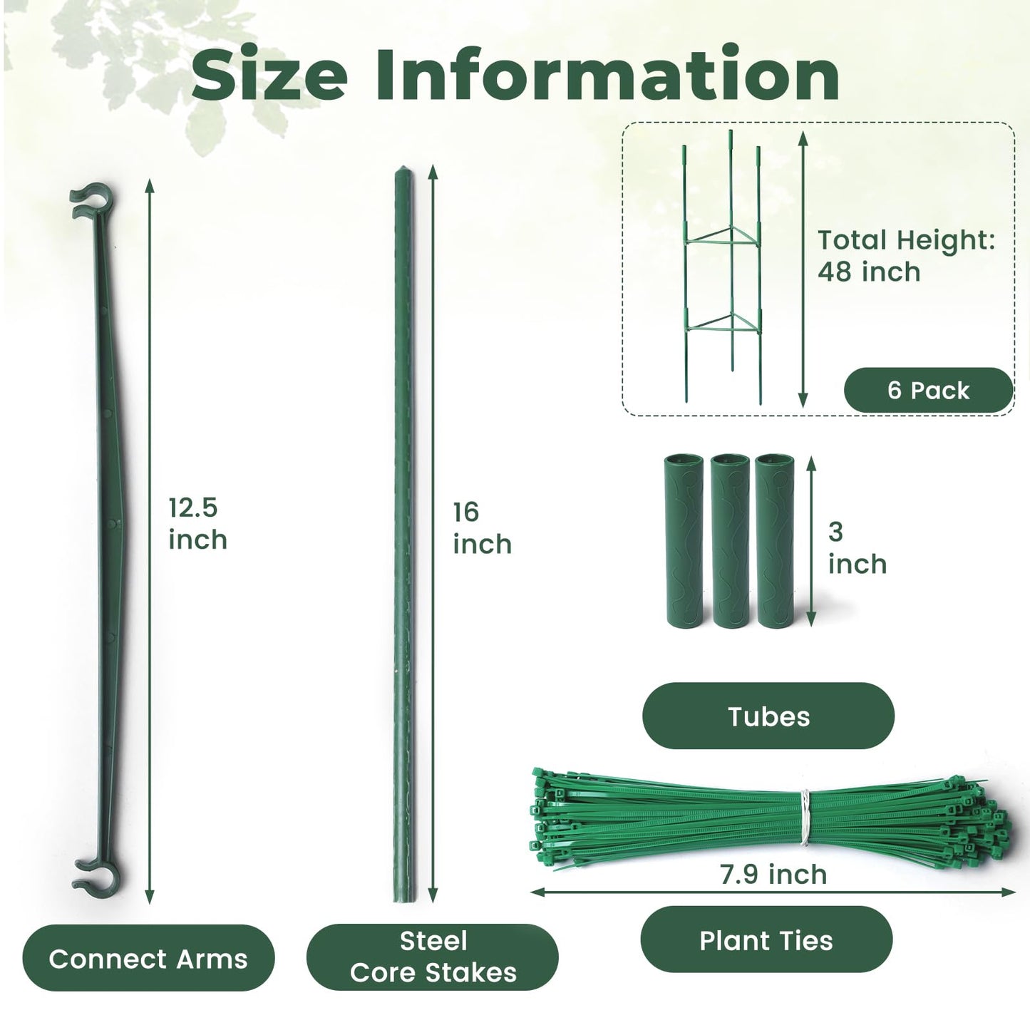 SDLDEER 8 Pack Tomato Cages for Garden, Up to 48in Adjustable Tomato Cage, Tomato Stakes Plant Cage for Garden Plant Support, Climbing Vegetables Plants Flowers