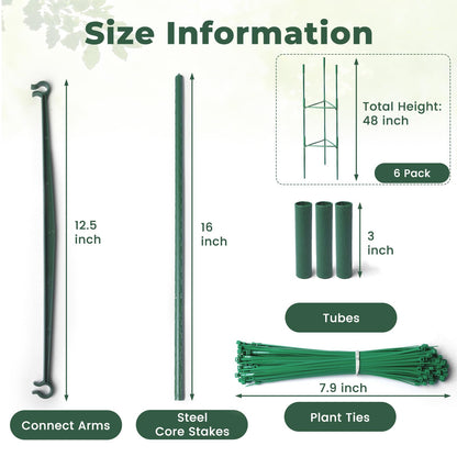 SDLDEER 8 Pack Tomato Cages for Garden, Up to 48in Adjustable Tomato Cage, Tomato Stakes Plant Cage for Garden Plant Support, Climbing Vegetables Plants Flowers