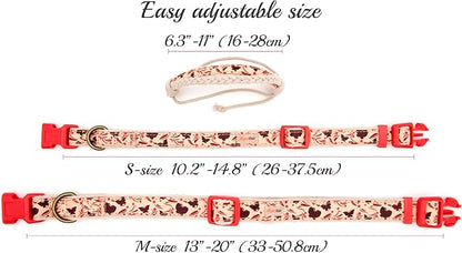 Pettsie Matching Dog Collar and Owner Friendship Bracelet Set | Adjustable for Small & Medium Dogs, Durable & Soft Hemp, Strong D-Ring, Stylish Box, Red