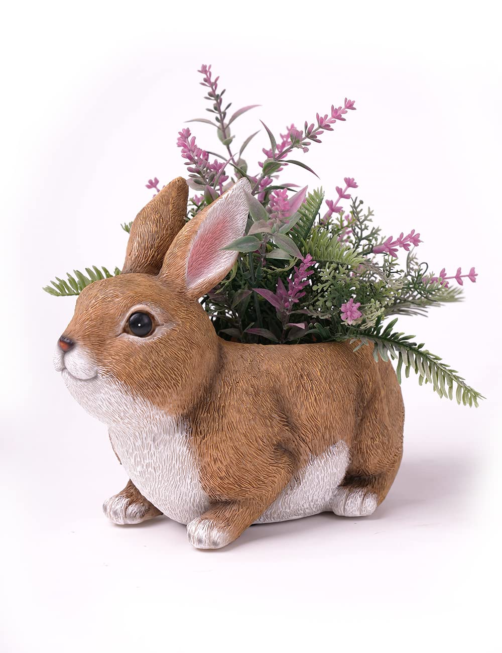 HAUCOZE Rabbit Statue Planter Succulent Pot Modern Animal Sculpture Home Decor Gift for Bookshelf Garden 8.7 Inch