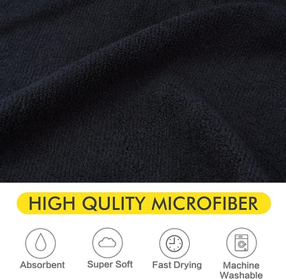 KinHwa Dog Towel Super Absorbent Pet Bath Towel Microfiber Dog Drying Towel for Small, Medium, Large Dogs and Cats 30inch x 50inch Black