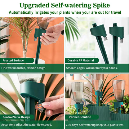 2 Pcs Self Watering Planter Insert,Plant Watering Spikes Irrigation Drippers for Plants,Self Watering Stakes, Automatic Vacation Plant Waterer 17oz Plant Watering Device for Indoor Outdoor Plants