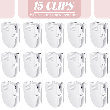 Feifeiya 15 Pcs Cubicle Clips Fabric Panel Cubicle Accessories Fabric Partition Panel Wall Clip Office Photos Wall for Notes Memos Standard Size, 40-Sheet Capacity (White)