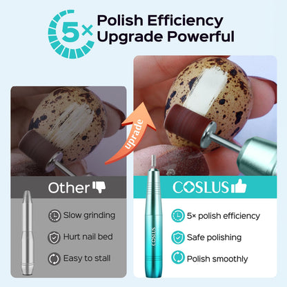 COSLUS Electric Nail Drill File Professional: for Acrylic Gel Dip Powder Nails Portable Nail Machine Kit Manicure Pedicure Tools Polishing Set with Nail Drill Bits Sanding Bands
