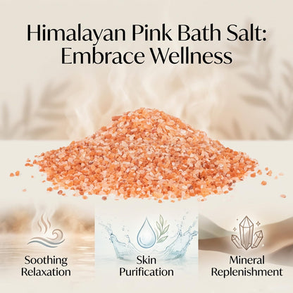 MAQIHAN Pink Himalayan Bath Salt - 10 Oz Himalayan Pink Salt for Bath Soak, Unscented Fine & Coarse Mix, Gentle Full Body & Foot Spa Care for Relaxing Nighttime Soaking
