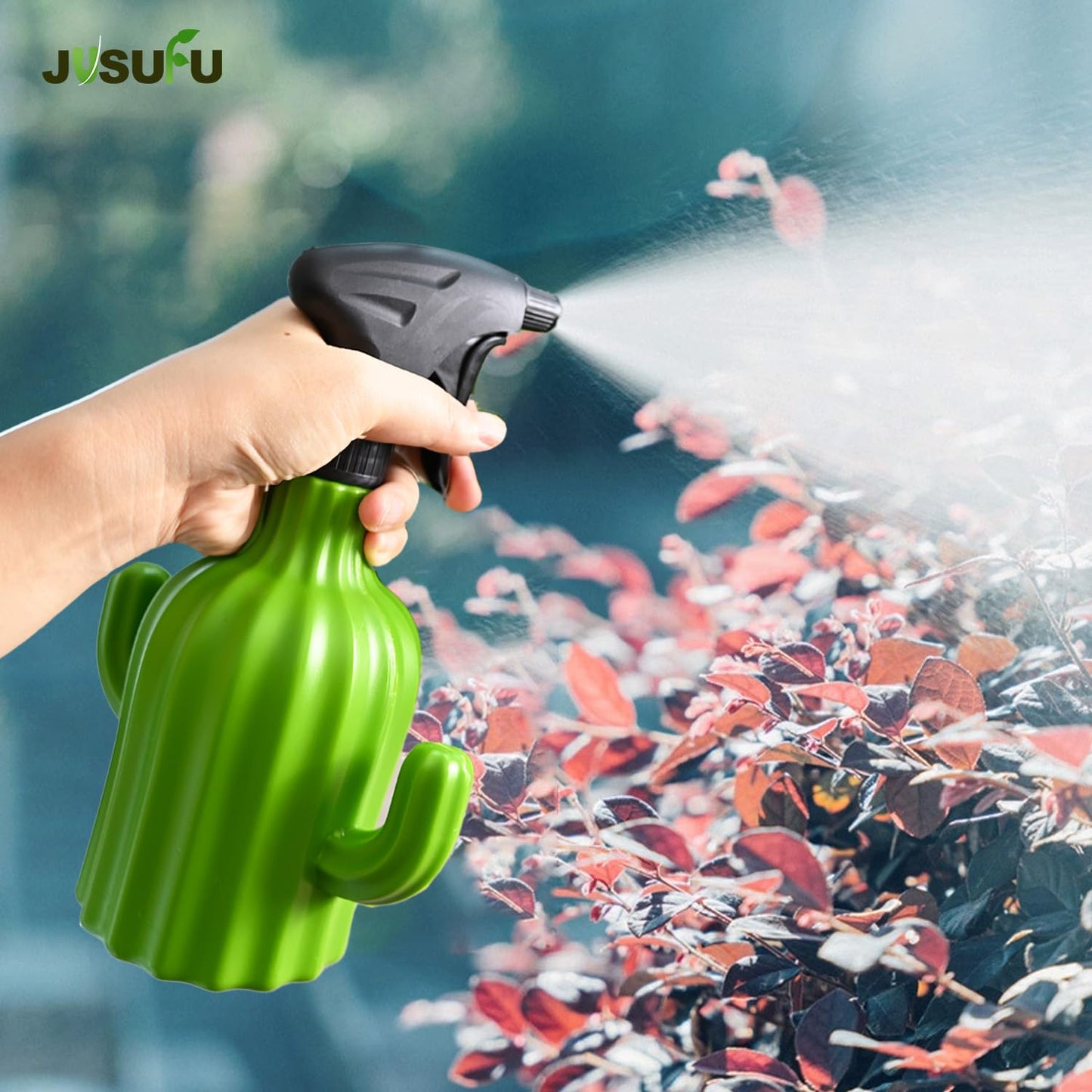 JUSUFU Plant Mister Spray Bottle，Spray Bottle for Indoor and Gardens, Continuous Water Mist Sprayer for Plants, Flowers, Cleaning (green 600ml/20oz)
