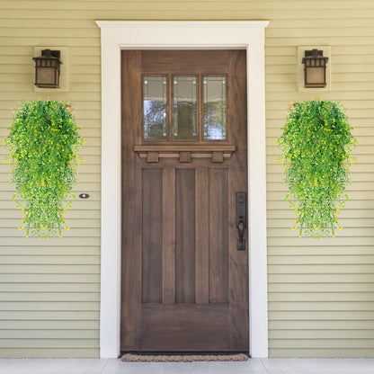 RECUTMS Artificial Plants Fake Hanging Plants for Outside Ivy Plant for Outdoor UV Resistant for Wall Indoor Hanging Baskets Wedding Garland Decor 4 Pack(Yellow 4P)