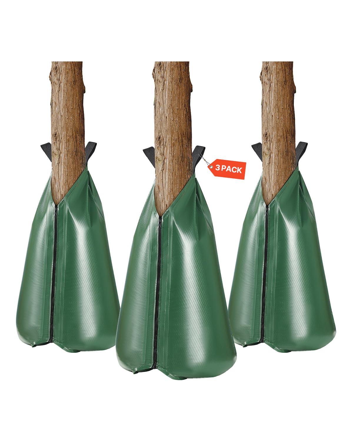 VEVOR Tree Watering Bag Slow Release 3 Pack 20 Gallons, Water Bags for Trees, Refillable Tree Drip Irrigation Bags with Zipper, Durable Tree Watering System for Deep Root Targeting