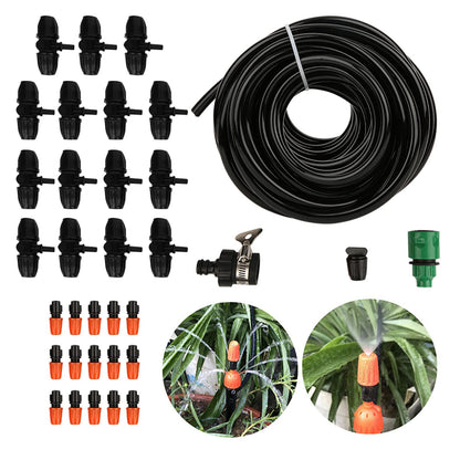 Automatic Plant Watering Systemswith 15m Drip Hose and Atomizing Nozzles for Efficient Home Gardening