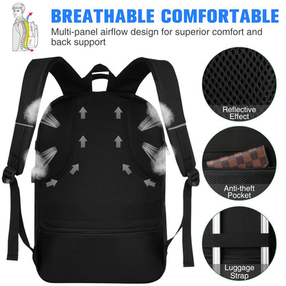 YAMTION School Backpack for Men and Women,College Bookbag Teens Laptop Backpack Schoolbag with USB Port for Students Work Business Office