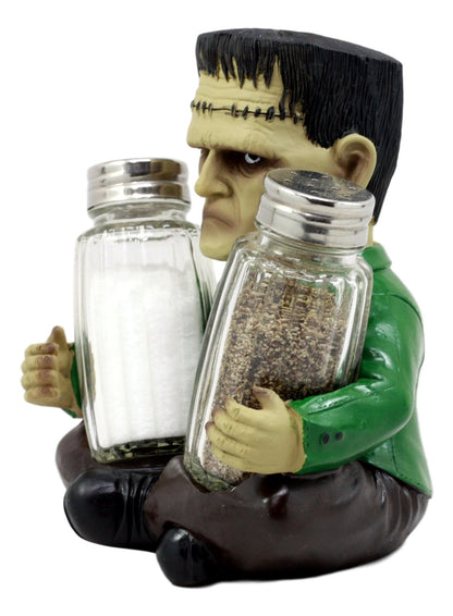 Ebros Gift Creepy Halloween Dr Victor Frankenstein Monster Modern Prometheus Salt And Pepper Shakers Holder Figurine Set 5.25"H