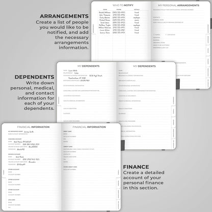 Clever Fox End of Life Planner – Final Arrangements Organizer for Beneficiary, Will Preparation, Last Wishes & Funeral Planning, A5 (Silver Black)
