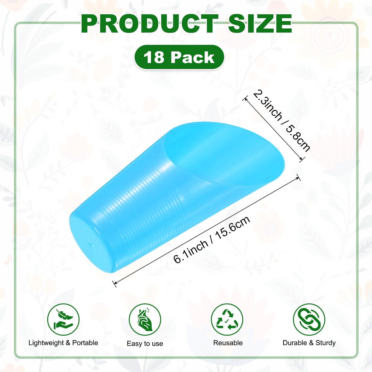 M METERXITY 18-Pack Bonsai Soil Scoops, Plastic Garden Soil Scoops Bucket Shovel Potting Scoopers for Transplanting/Flower Planting/Plant Succulent, Colorful Small Gardening Tools [Blue]