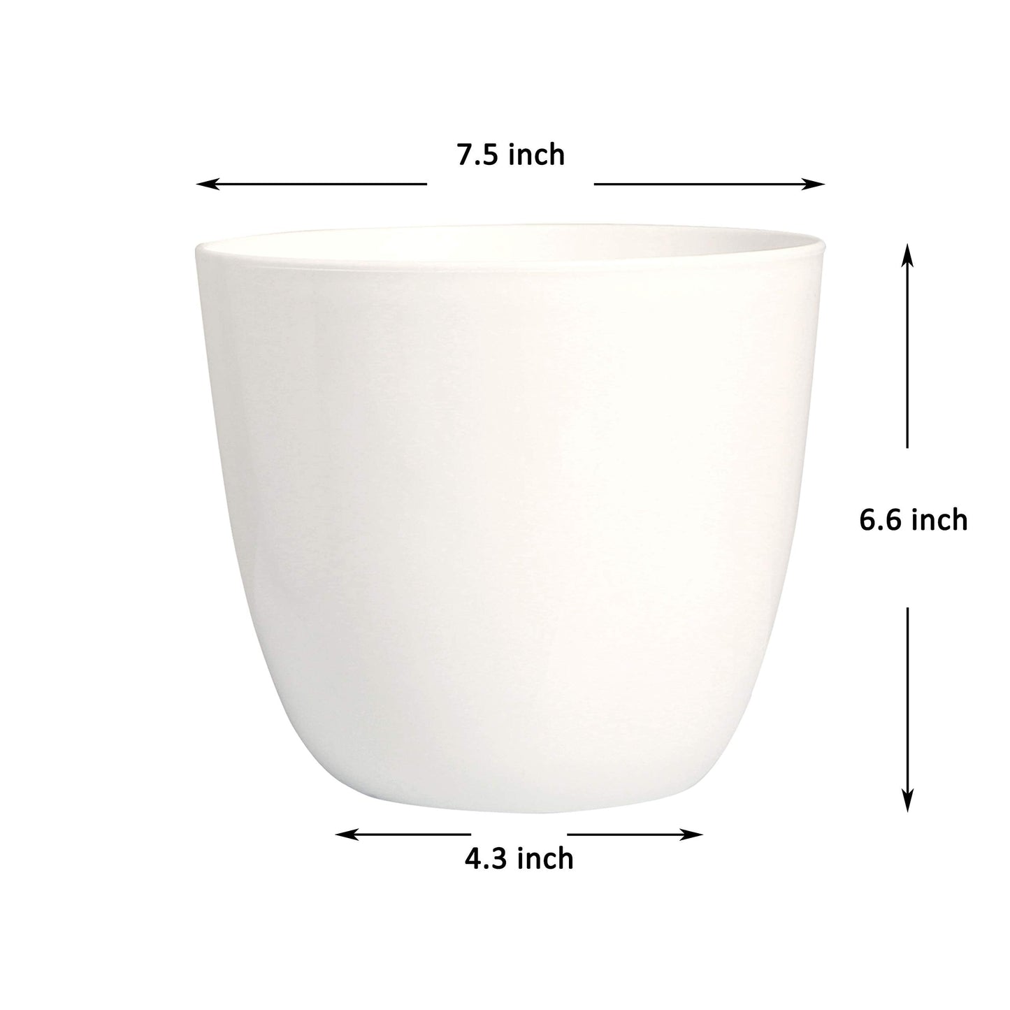 Youngever 6 Pack 7.5 Inch Plastic Planters Indoor Flower Plant Pots, Modern Decorative Gardening Pot with Drainage for All House Plants, Flowers, Herbs (Modern)
