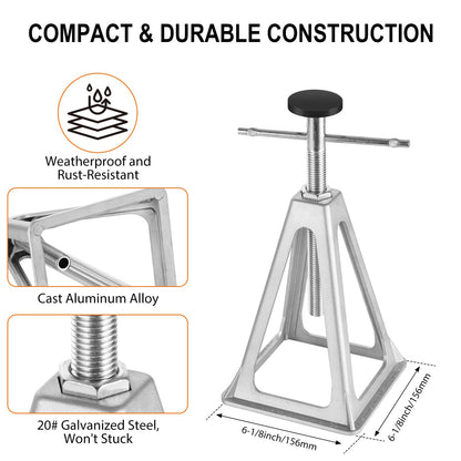 BOYISEN RV Stabilizer Jacks Set of 4，Aluminum Screw Jack Stands Adjustable from 11-17 Inch, Single Stabilizer Jacks for Travel Trailer Support up to 7500 Lbs
