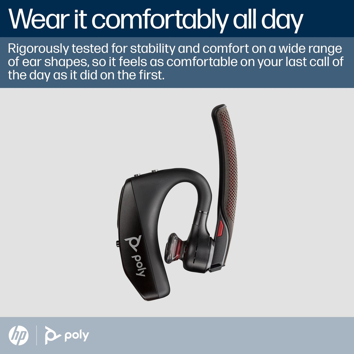 Poly Voyager 5200 Wireless Headset (Plantronics) - Single-Ear Bluetooth Headset w/Noise-Canceling Mic - Ergonomic Design - Voice Controls - Lightweight - Connect to Mobile/Tablet via Bluetooth