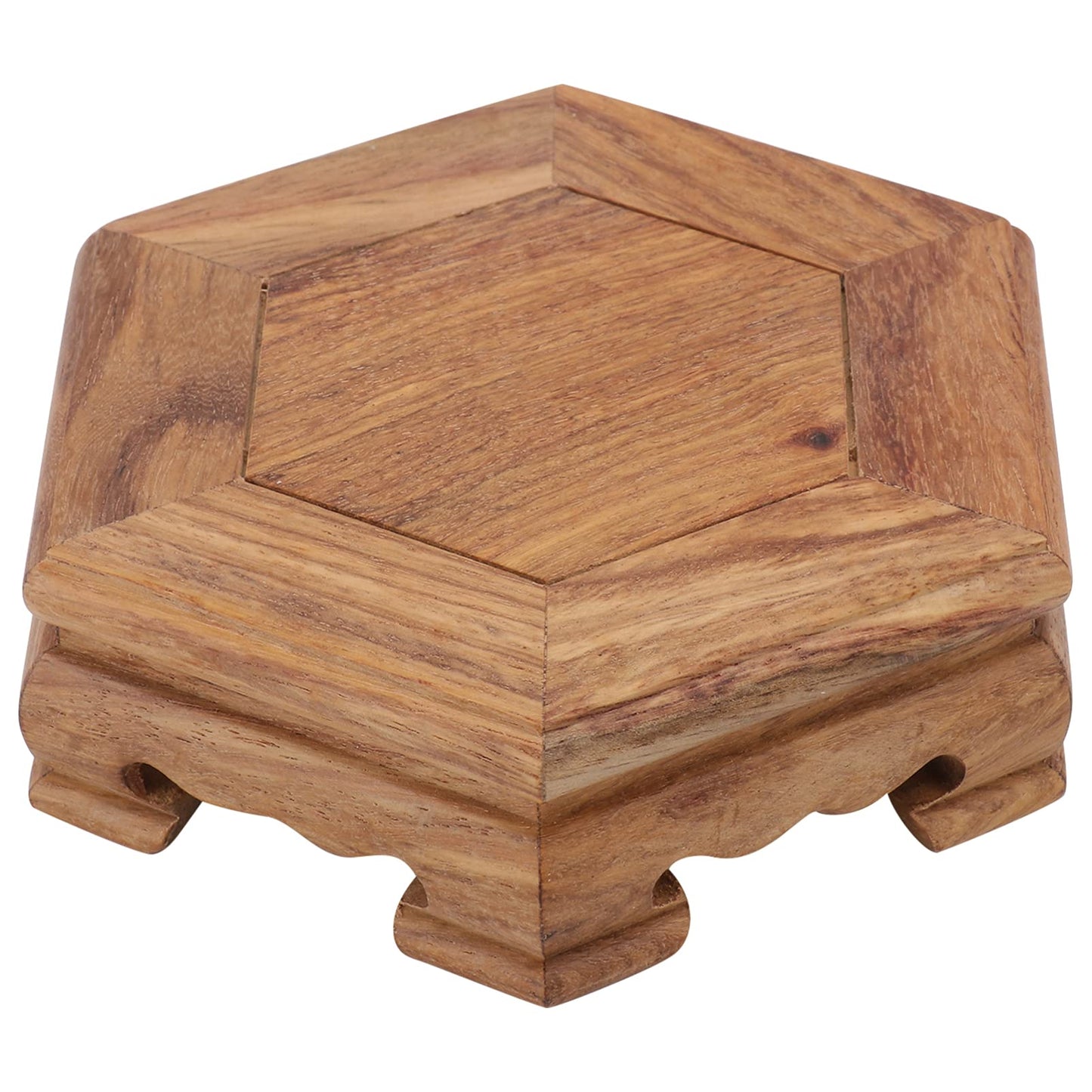 Cabilock Rosewood Base Decorative Flowerpot Stand 4.72 Inch Round Wooden Display Pedestal for Indoor Outdoor Plant Holder Home Garden Decor