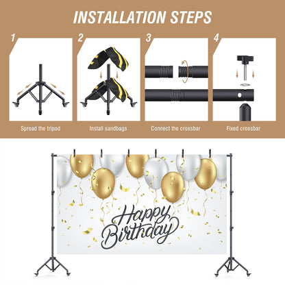 Backdrop Stand with Wheels 10x7.5Ft (WxH), Photo Backdrop Stand Easy to Move,Heavy Duty Back Drop Adjustable Stand for Parties,Banner Stand Photography and Video Studios