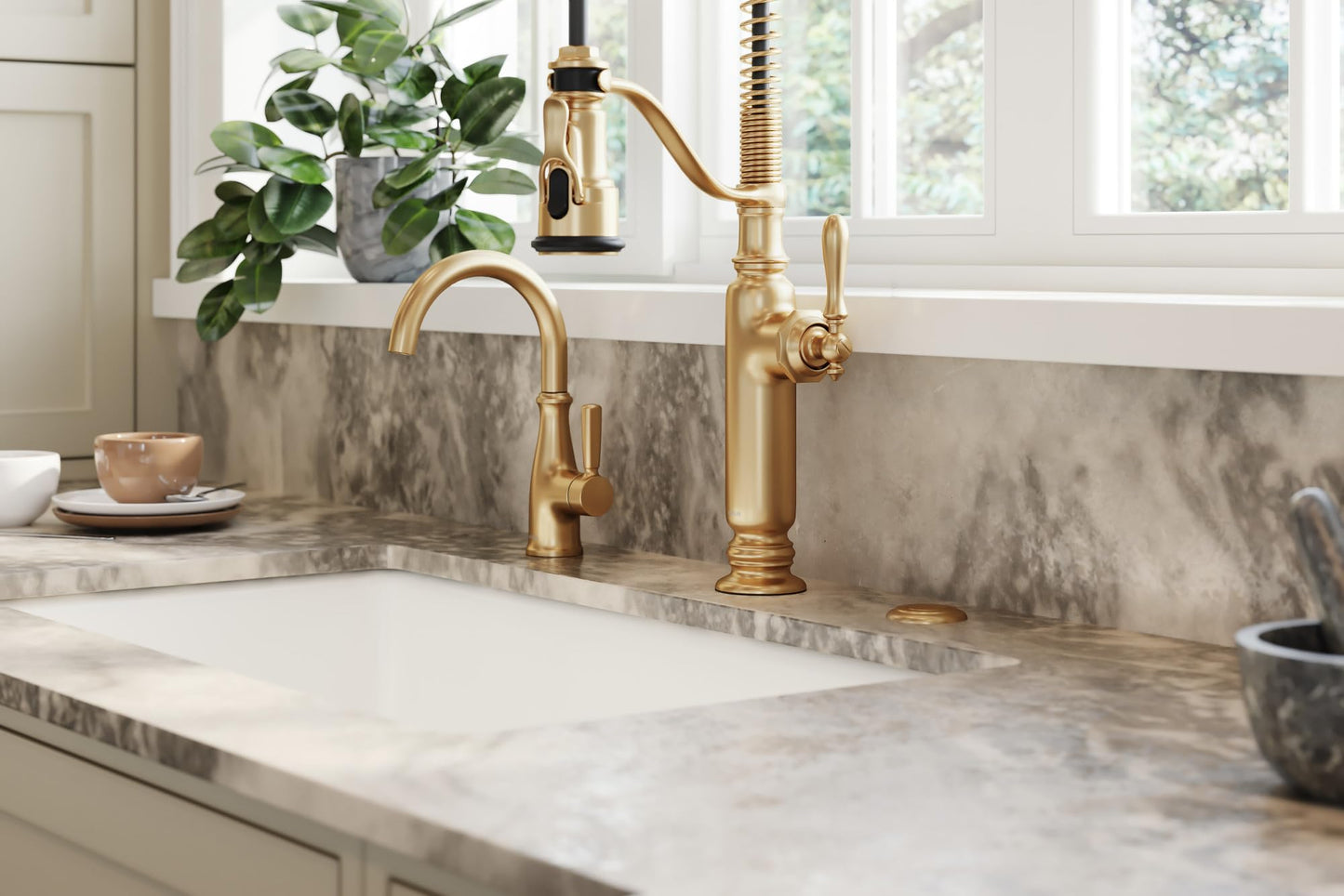 KOHLER Tournant Semi-Professional Pull-Down Kitchen Sink Faucet, Commercial Kitchen Faucet with Pull Down Sprayer, 77515-CP, Polished Chrome