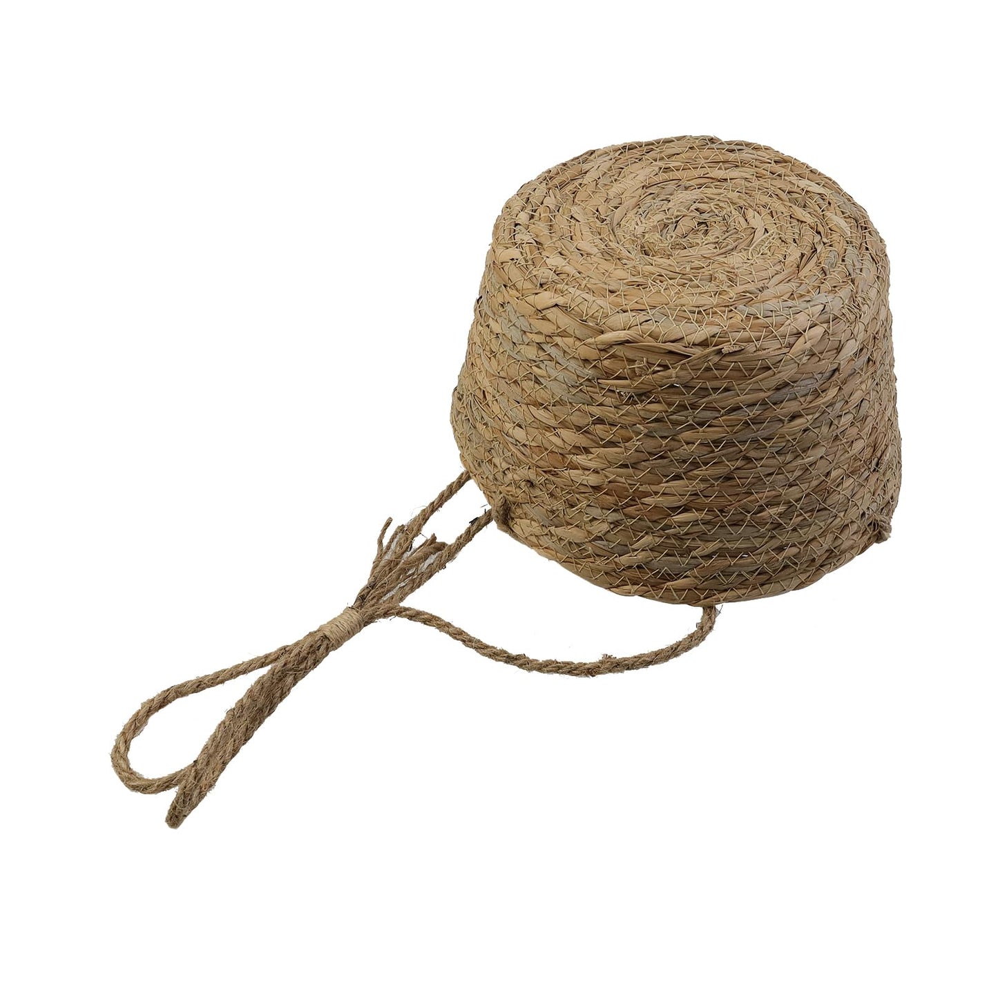 MY MIRONEY 2PCS Hanging Planter Basket Natural Seagrass Woven Plant Pot Hanger Hanging Plant Holder with Twine for Home Decor, Indoor & Outdoor Use, 8.11" x 4.96", Khaki