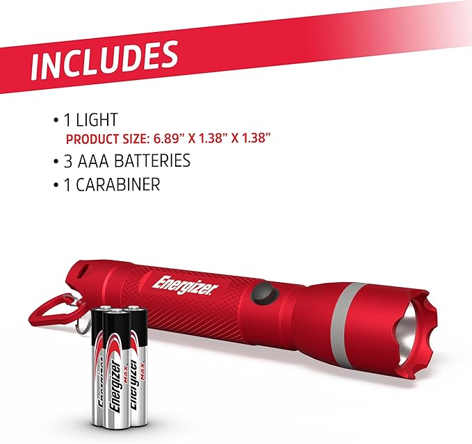 Energizer R-300 LED Flashlight Emergency Safety Light, Bright IPX4 Water Resistant Flash Light, Durable Emergency Light for Hurricane Preparedness, Batteries Included