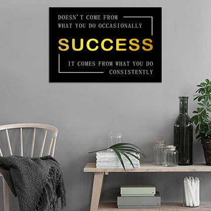 Inspirational Wall Art Home Decor Motivational Success Quotes Canvas Print Positive Affirmation Picture Poster Artwork for Modern Bedroom Living Room Gym Wooden Framed Ready to Hang [12''Wx 18''H]
