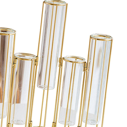 Bothyi Hinged Flower Vase, Test Tube Vase Set with Stand, Hinged Plant Vases Glass Vase, for Home Table Centerpiece
