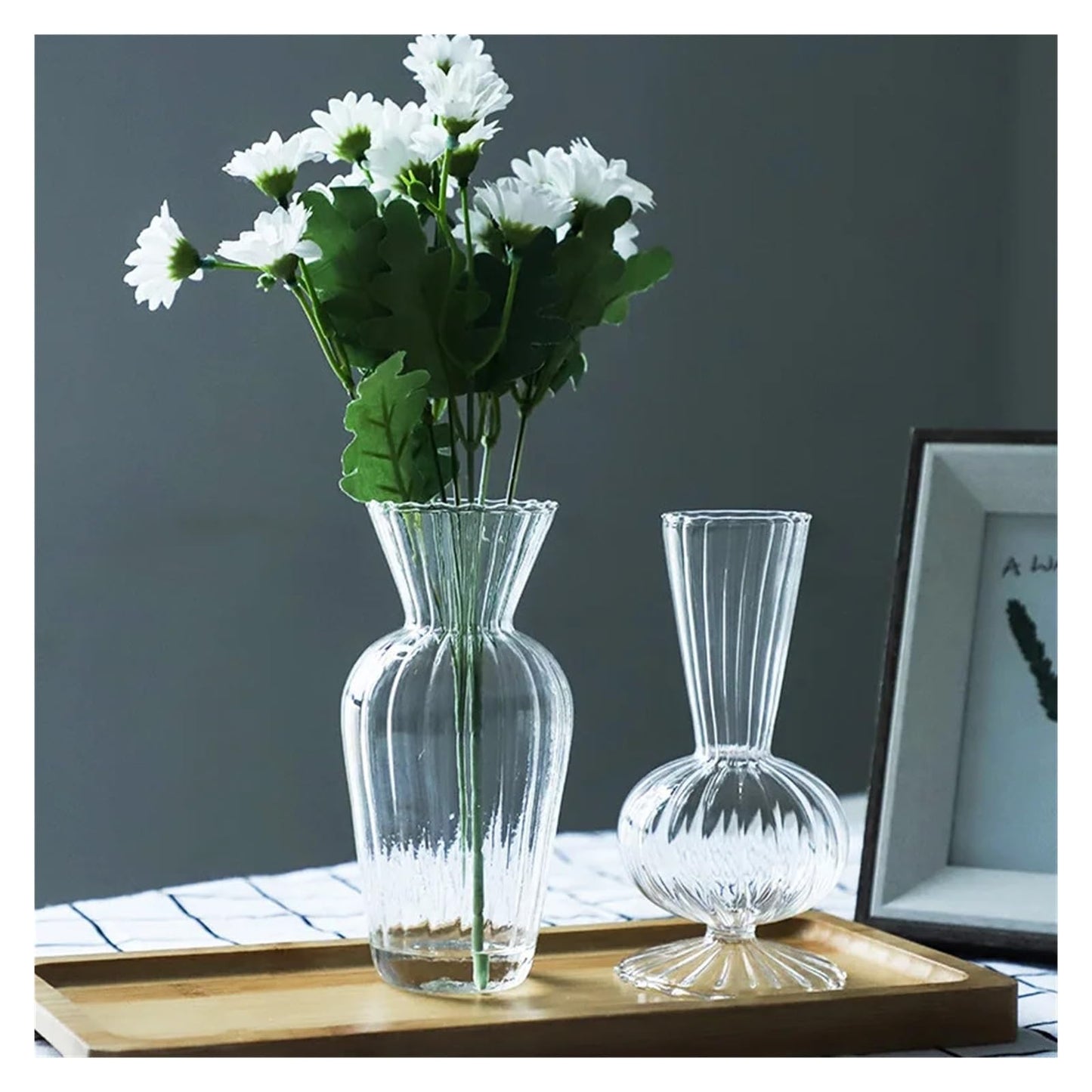 Transparent Hydroponic Vases Container Bottle Plant Arrangement Glass Table Creative Terrarium Flower Pot(6X8.8X7.5CM)