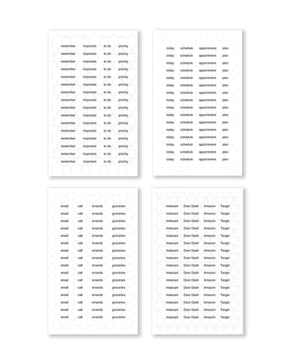 Rongrong House & Family Words and Icons Sticker Book – 25 Pages of Functional Planner Stickers – Chore, Cleaning, and Home Organization Stickers for Planners, Journals, Calendars & Family Schedules