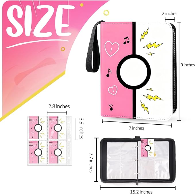 Collectible Trading Card Albums, 400 Card Holders with 50 Removable Sleeves, Portable 4 Pockets Collectible Trading Card Binder, PU Card Collection Binder for MTG, TCG, Sport Card, Game Cards