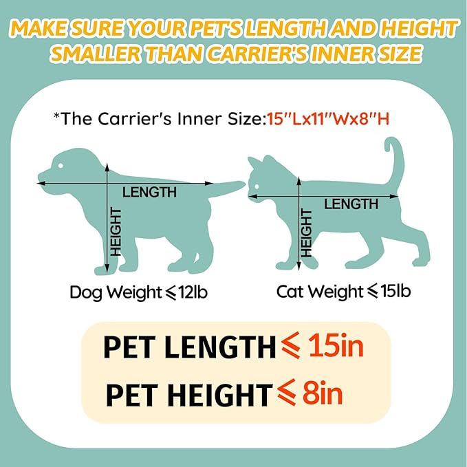 Petskd Pet Carrier 18x13x9.5 Southwest Airline Approved,Pet Travel Carrier Bag for Small Cats and Dogs, Soft Dog Carrier for 1-15 LBS Pets,Dog Cat Carrier with Safety Lock Zipper (Grey)