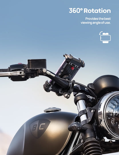 Lamicall Bike Phone Holder, Motorcycle Mount - Motorcycle Phone Holder, Handlebar Cell Phone Clamp, Scooter Phone Clip for iPhone Air 17 Pro Max, 16 15 Pro Max Plus, S20, More 4.7 to 6.8" Smartphones