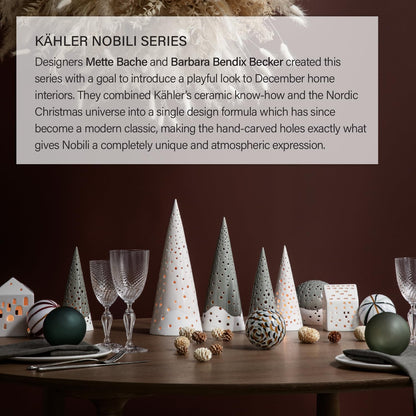 Kahler Nobili Tealight Holder | Snow White Bone China | 10 Inch