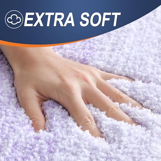 OLANLY Bathroom Runner Rugs Mat 70x24, Extra Soft Absorbent Microfiber Bath Rug, Rubber Backing, Quick Dry, Washable Long Bath Mats for Bathroom, Tub and Shower, Home Decor Accessories, Light Purple