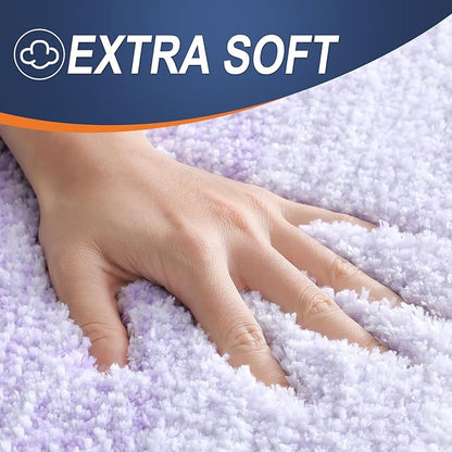 OLANLY Large Bathroom Rugs Mat 40x24, Extra Soft Absorbent Microfiber Bath Rug, Rubber Backing, Quick Dry, Washable Bath Mats for Bathroom Floor, Tub and Shower, Home Decor Accessories, Light Purple