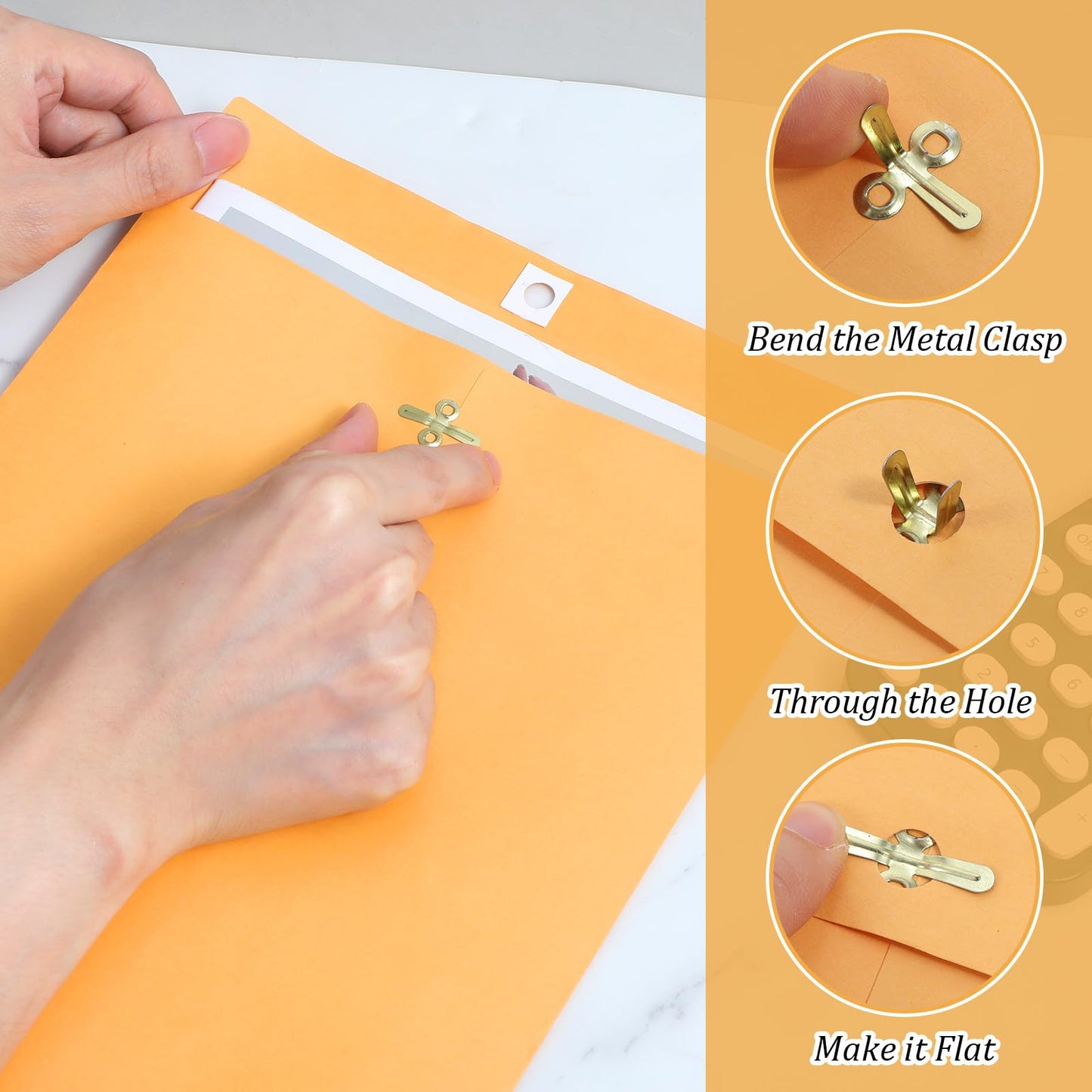 120 Pcs Clasp Envelopes Multi-Size Set with Metal Closure - Large Yellow Envelopes for Document Storage & Secure Mailing, Premium Brown Mailing Envelope Collection (4 Sizes)