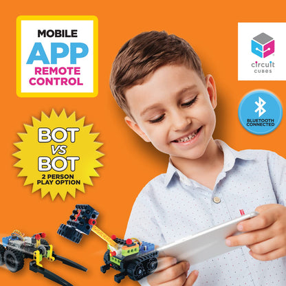 Circuit Cubes Robots Rumble Kit – 2 Player Remote Control Robotics Kit - STEM Learning Toy for Kids Age 8 and Up