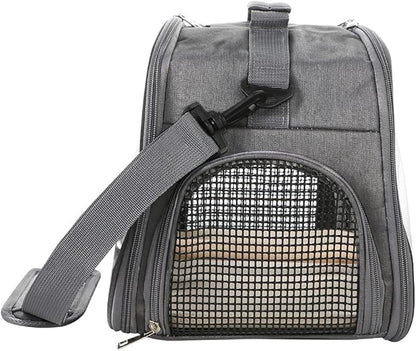 Small Bird Travel Carrier Cage Portable Bird Parrot Parakeet Cockatiel Travel Carrier Bag Lightweight Birds Backpack with Standing Perch and Stainless Tray for Vet Visit Side Access Window
